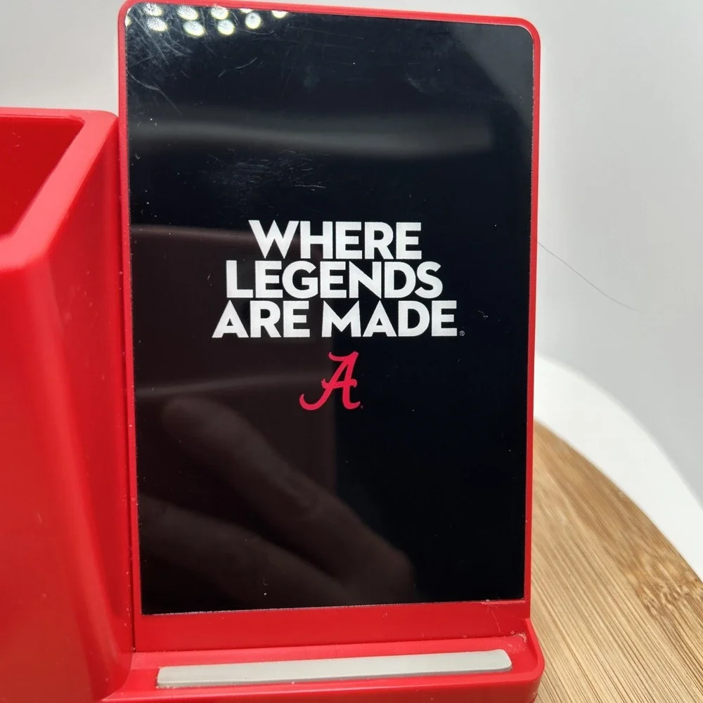NCAA Wireless Phone Charging Stand & Desktop Organizer, Alabama Crimson Tide Red